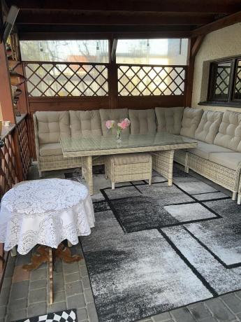 Beżowy narożnik ogrodowy z regulowanymi fotelami - Laritto Corner XL - Beige