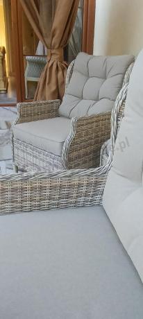 Beżowy narożnik ogrodowy z regulowanymi fotelami - Laritto Corner XL - Beige