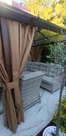 Beżowy narożnik ogrodowy z regulowanymi fotelami - Laritto Corner XL - Beige