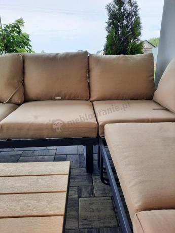 Beżowy narożnik wypoczynkowy na taras 220x220cm Panaon - WB
