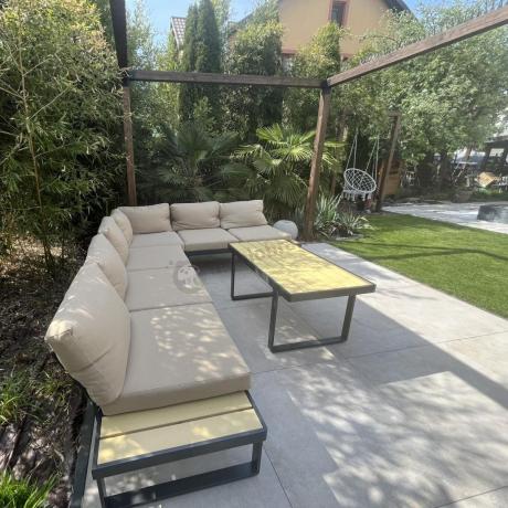 Beżowy narożnik wypoczynkowy na taras Panaon Corner XL WB