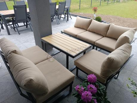 Beżowy narożnik wypoczynkowy na taras Panaon Corner XL WB