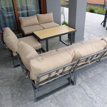 Beżowy narożnik wypoczynkowy na taras Panaon Corner XL WB