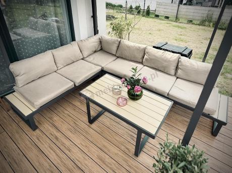 Beżowy narożnik wypoczynkowy na taras Panaon Corner XL WB