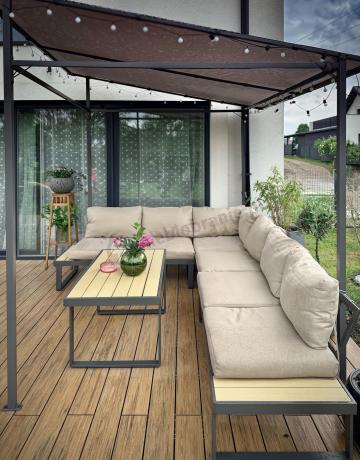 Beżowy narożnik wypoczynkowy na taras Panaon Corner XL WB