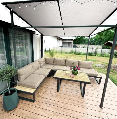 Beżowy narożnik wypoczynkowy na taras Panaon Corner XL WB