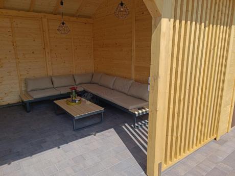 Beżowy narożnik wypoczynkowy na taras Panaon WB