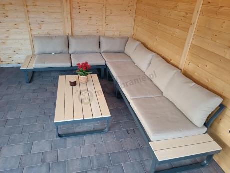 Beżowy narożnik wypoczynkowy na taras Panaon WB