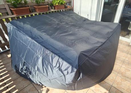 Beżowy narożnik z fotelem na taras w stylu boho - Torgiano Corner - Brown