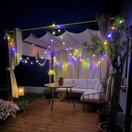 Beżowy narożnik z fotelem na taras w stylu boho - Torgiano Corner - Natural