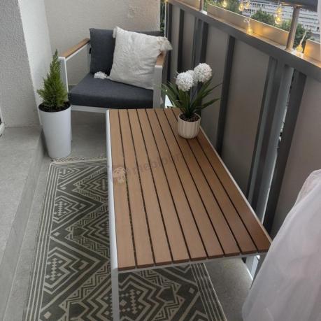 Biały komplet aluminiowych mebli ogrodowych dla 5 osób z sofą 190cm Stine
