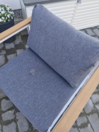 Biały komplet aluminiowych mebli ogrodowych dla 5 osób z sofą 190cm Stine