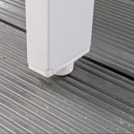 Biały komplet aluminiowych mebli ogrodowych dla 5 osób z sofą 190cm Stine