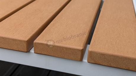 Biały komplet aluminiowych mebli ogrodowych dla 5 osób z sofą 190cm Stine