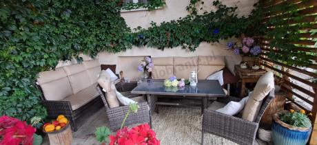 Brązowe eble technorattanowe na 8 osób z wysokimi oparciami Lirata Grande Brown