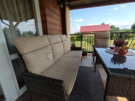 Brązowe eble technorattanowe na 8 osób z wysokimi oparciami Lirata Grande Brown