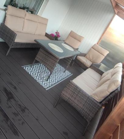 Brązowe meble technorattanowe na 8 osób z wysokimi oparciami Lirata Grande Brown