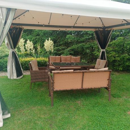 Brązowe meble technorattanowe na taras Torino Grande - Carmel