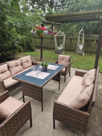 Brązowe meble technorattanowe na taras Torino Grande - Carmel