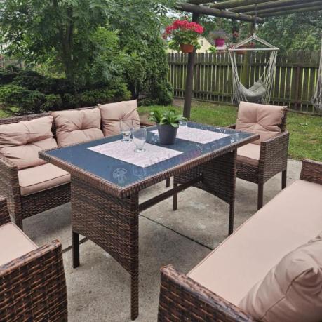 Brązowe meble technorattanowe na taras Torino Grande - Carmel