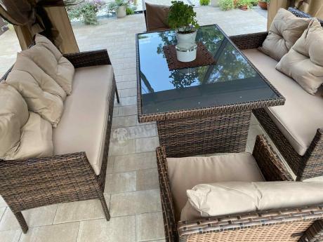 Brązowe meble technorattanowe na taras Torino Grande - Carmel