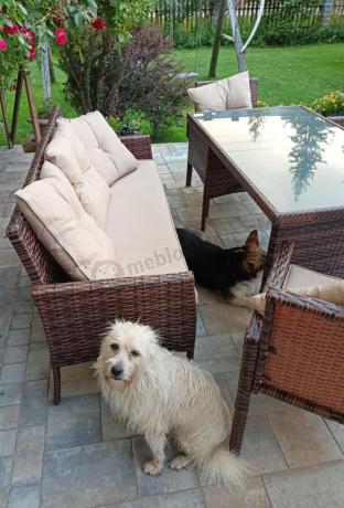 Brązowe meble technorattanowe na taras Torino Grande - Carmel