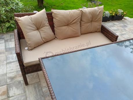 Brązowe meble technorattanowe na taras Torino Grande - Carmel