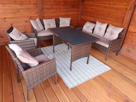 Brązowe meble technorattanowe na taras Torino Grande - Carmel