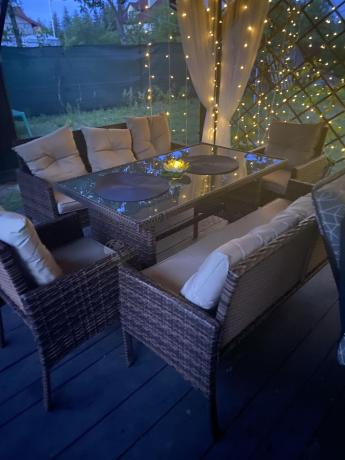 Brązowe meble technorattanowe na taras Torino Grande - Carmel