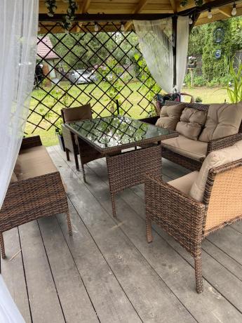 Brązowe meble technorattanowe na taras Torino Grande - Carmel