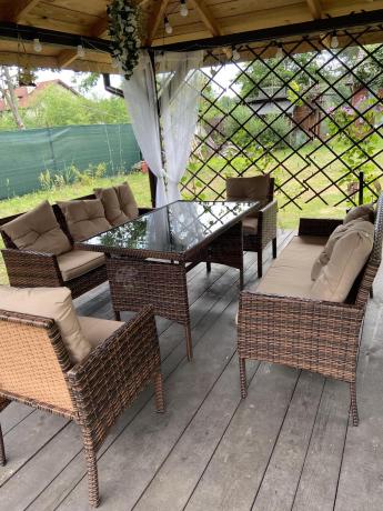 Brązowe meble technorattanowe na taras Torino Grande - Carmel