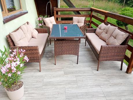 Brązowe meble technorattanowe na taras Torino Grande - Carmel
