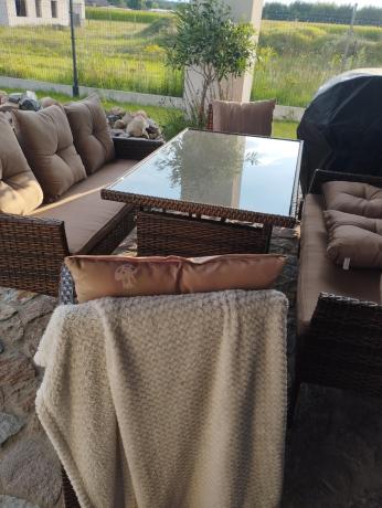 Brązowe meble technorattanowe na taras Torino Grande - Carmel