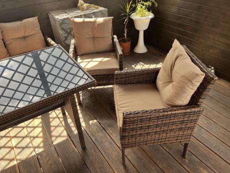 Brązowe meble technorattanowe na taras Torino Grande - Carmel