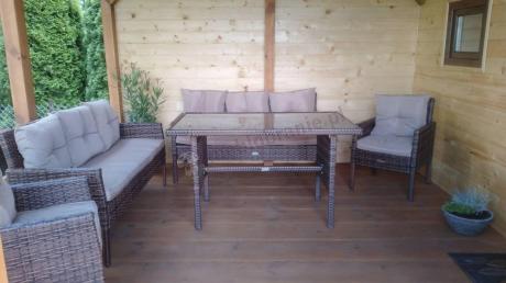 Brązowe meble technorattanowe na taras Torino Grande - Carmel