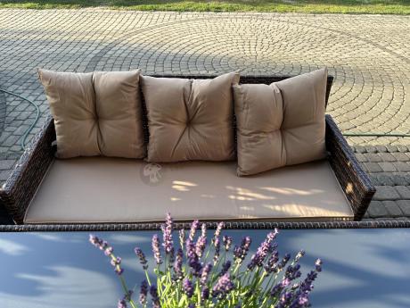 Brązowe meble technorattanowe na taras Torino Grande - Carmel