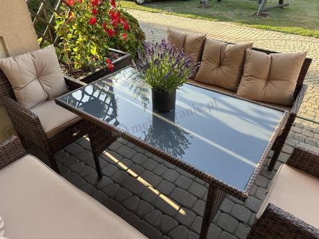 Brązowe meble technorattanowe na taras Torino Grande - Carmel