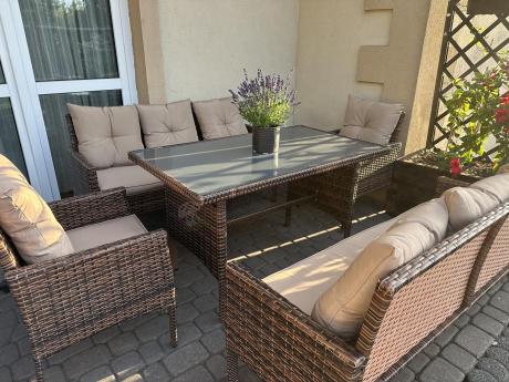 Brązowe meble technorattanowe na taras Torino Grande - Carmel