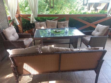 Brązowe meble technorattanowe na taras Torino Grande - Carmel