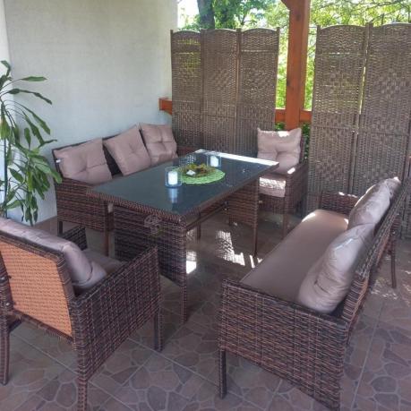 Brązowe meble technorattanowe na taras Torino Grande - Carmel