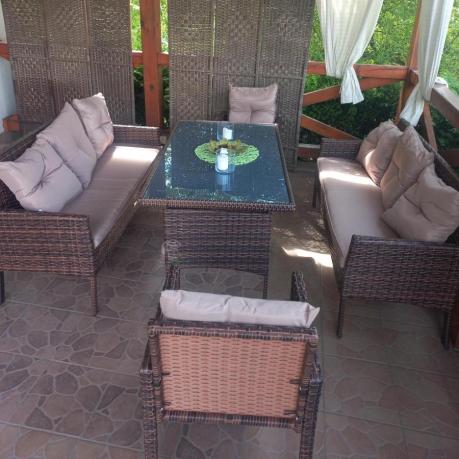 Brązowe meble technorattanowe na taras Torino Grande - Carmel