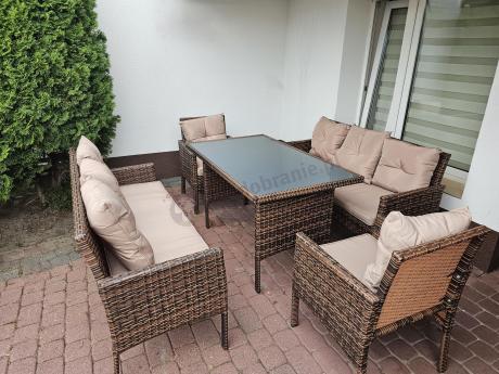 Brązowe meble technorattanowe na taras Torino Grande - Carmel