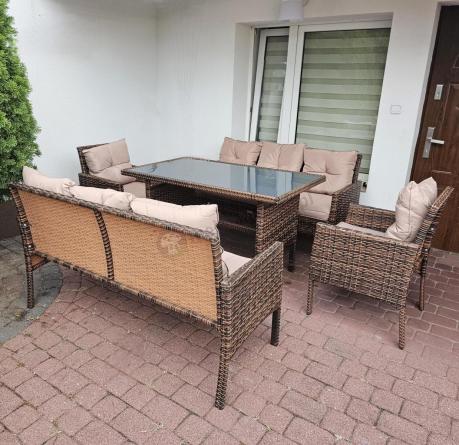 Brązowe meble technorattanowe na taras Torino Grande - Carmel