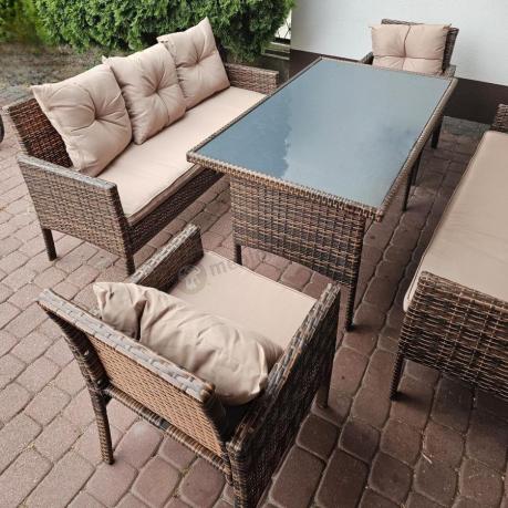 Brązowe meble technorattanowe na taras Torino Grande - Carmel