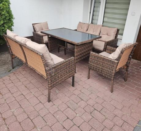 Brązowe meble technorattanowe na taras Torino Grande - Carmel