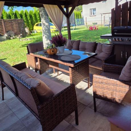 Brązowe meble technorattanowe na taras Torino Grande - Carmel