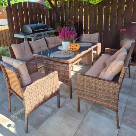 Brązowe meble technorattanowe na taras Torino Grande - Carmel