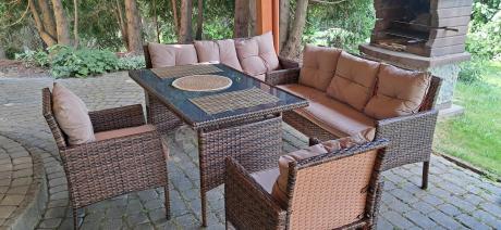 Brązowe meble technorattanowe na taras Torino Grande - Carmel