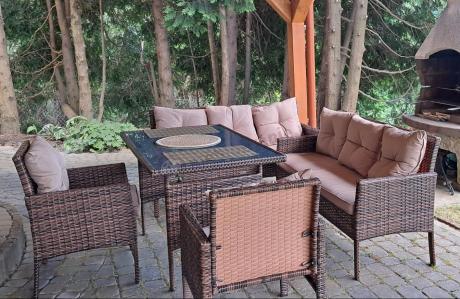 Brązowe meble technorattanowe na taras Torino Grande - Carmel