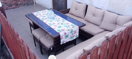 Brązowy narożnik ogrodowy 190x190cm i pufy Torino Corner XL - Carmel
